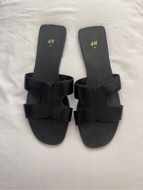 H&M Black Slide Sandals for Women